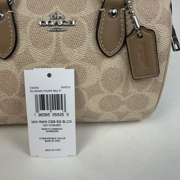 NWT Coach Mini Rowan Crossbody Bag In Blocked Signature Canvas CW330 - Picture 4 of 10